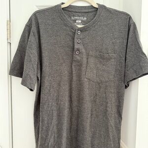 Lincoln Gray Short Sleeve Henley Shirt
